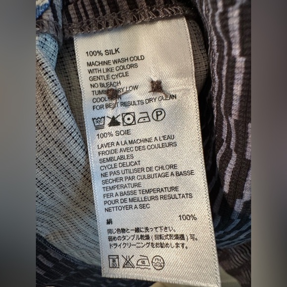 TOMMY BAHAMA 100% XL Silk Illusion Pattern Gray Blue Short Sleeve Button Down - Picture 8 of 11